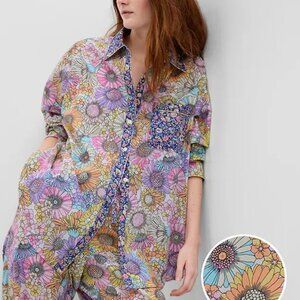 Gap Body Floral Poplin PJ Sleep Shirt, NWT Size S